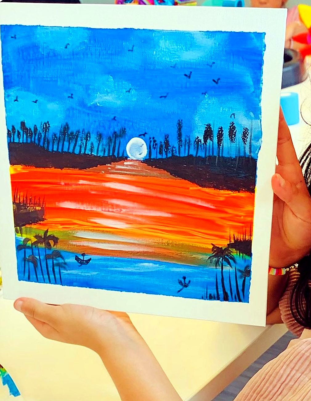 Orange sunset canvas