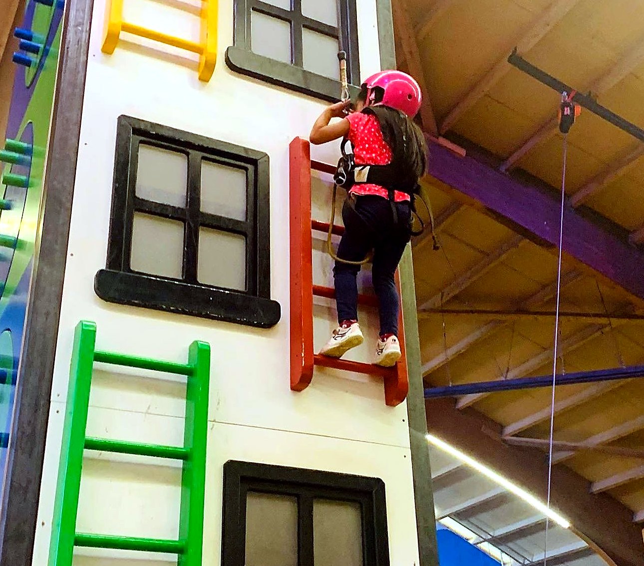 Climbing the ladder wall