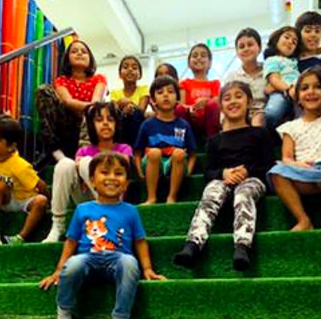 Camp crew at the play park