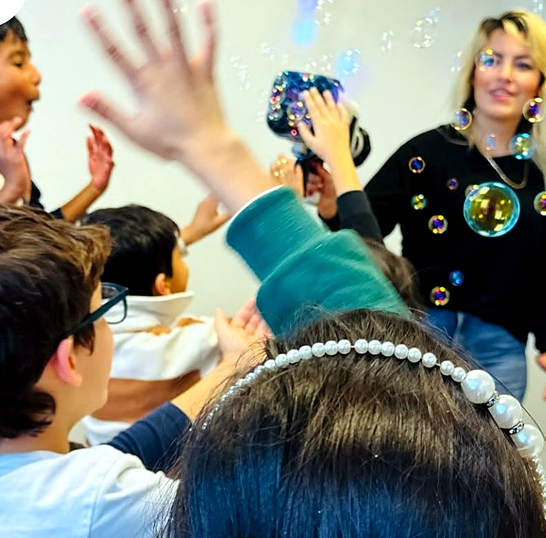 Bubble party! Hands up everyone