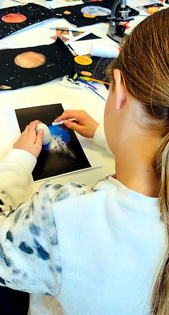 Painting the night sky in space class