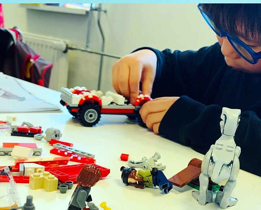 Racing car and robot creatures