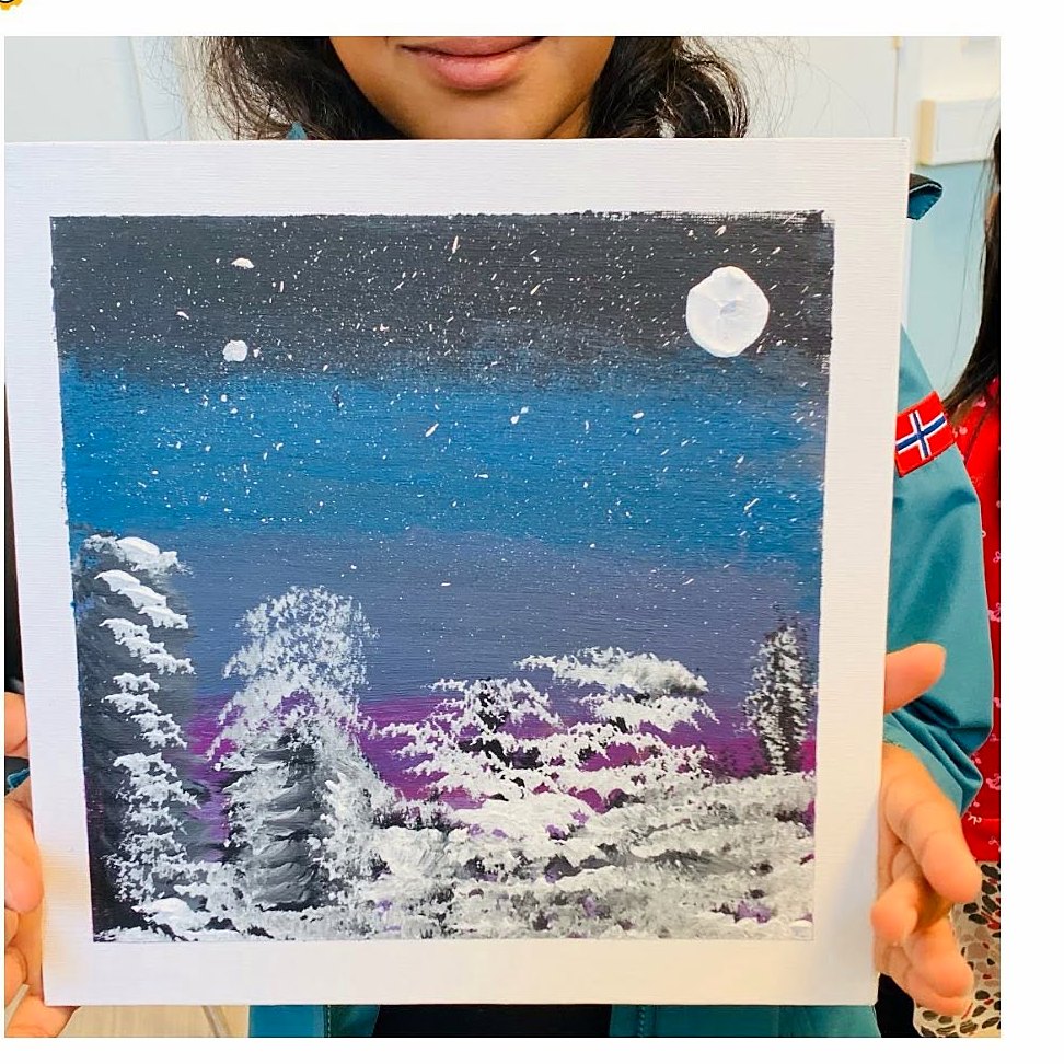 Snowy winter night