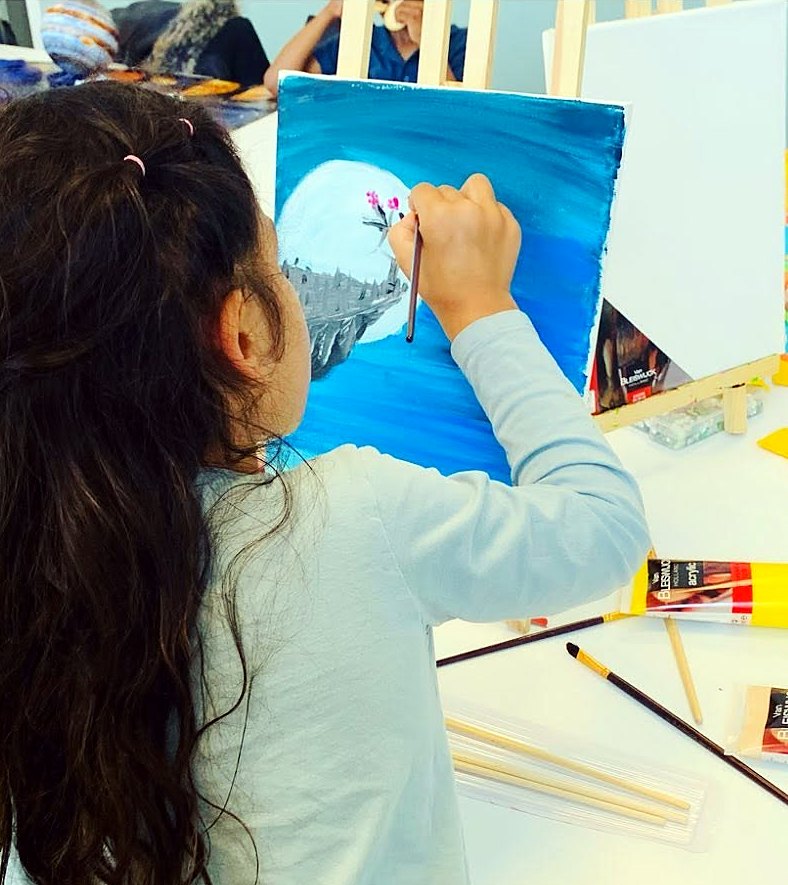 Painting at the easel