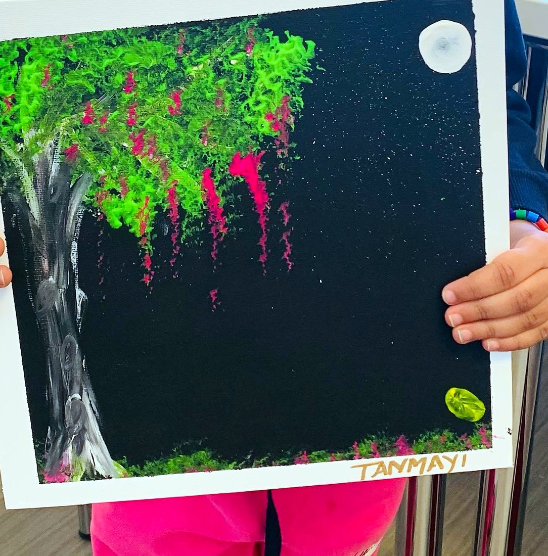 Glowing blossom tree
